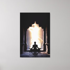 Yogi in full zen meditatie yoga chakra energie canvas afdruk