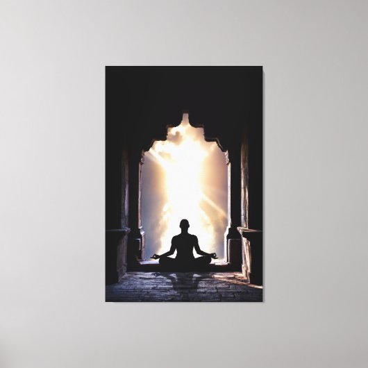 Yogi in full zen meditatie yoga chakra energie canvas afdruk (Voorkant)