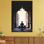 Yogi in full zen meditatie yoga chakra energie canvas afdruk (Insitu (Woonkamer))