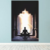 Yogi in full zen meditatie yoga chakra energie canvas afdruk (Insitu (Houten vloer))