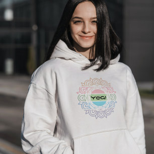 Yogi Kleurrijke Chakra Yoga Meditatie Regenboog Hoodie