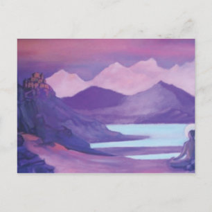 Yogi & klooster in de Tibetaanse bergen Briefkaart