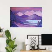 Yogi & klooster in de Tibetaanse bergen Poster (Thuiskantoor)