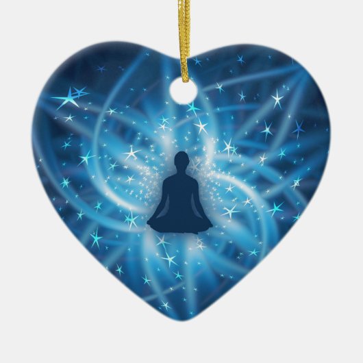 Yogi meditating keramisch ornament (Voorkant)