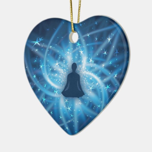 Yogi meditating keramisch ornament (Links)