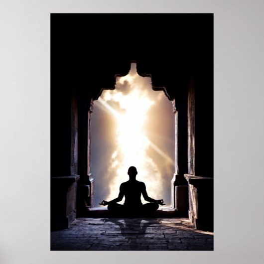 Yogi met volledige meditatie, peace zen yoga chakr poster (Voorkant)