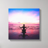 yogi op roze, yoga chakra, hart chakra's, genezers canvas afdruk (Voorkant)