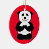Yogi Panda - unieke kerstsieraden Keramisch Ornament (Rechts)