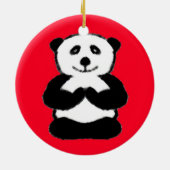 Yogi Panda - unieke kerstsieraden Keramisch Ornament (Achterkant)