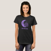 Yogi Purple Moon Phase Yoga Meditation Just Breath T-shirt (Voorkant volledig)