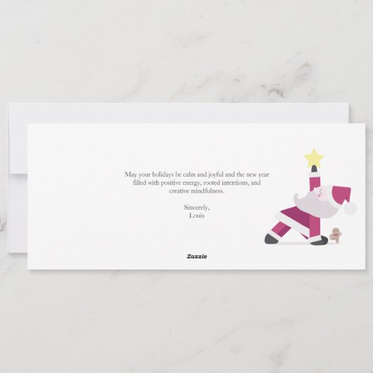 Yogi Santa Funny Yoga Pun Kaart kerstfeestdag (Achterkant)