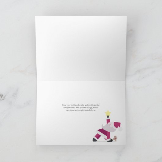 Yogi Santa Funny Yoga Pun Kaart kerstfeestdag (Binnen)