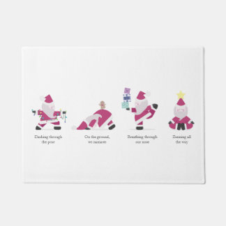 Yogi Santa Funny Yoga Pun Kaart kerstfeestdag Deurmat