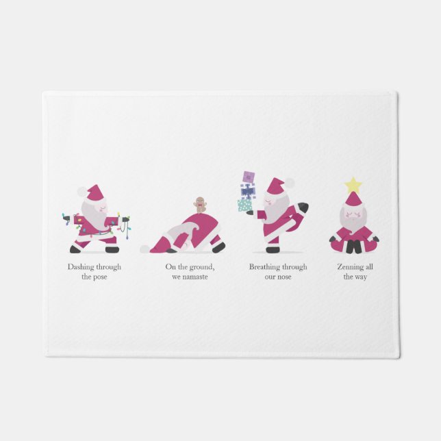 Yogi Santa Funny Yoga Pun Kaart kerstfeestdag Deurmat (Voorkant)