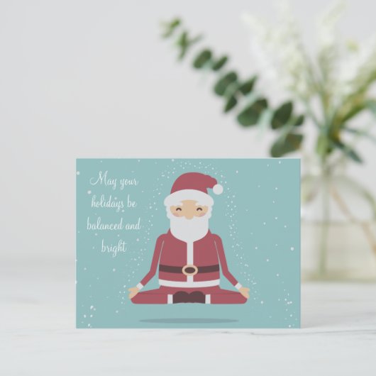 Yogi Santa - gepersonaliseerd Briefkaart (Staand voorkant)