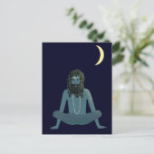 Yogi Shiva onder het Briefkaart van de maan van Cr (Staand voorkant)