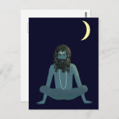 Yogi Shiva onder het Briefkaart van de maan van Cr (Voorkant / Achterkant)
