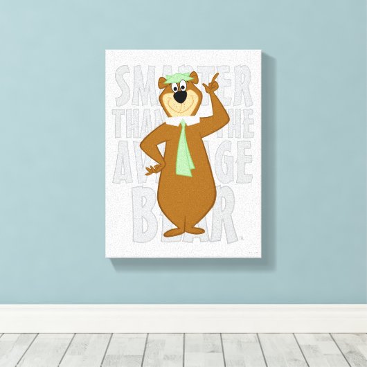 Yogi "Slimmer dan het gemiddelde Beer" Canvas Afdruk (Insitu (Houten vloer))