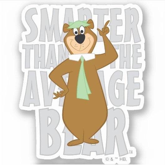 Yogi "Slimmer dan het gemiddelde Beer" Sticker (Voorkant)