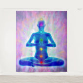 yogi, yoga, het chakra systeem, energie, chi, aura wandkleed (Voorkant)