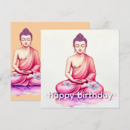 Yogini / Buddha Watercolor Birthday, Meditation Kaart