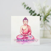 Yogini / Buddha Watercolor Birthday, Meditation Kaart (Staand voorkant)