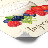 yogurt bar bruiloft ivoor roze flora poster (Hoek)