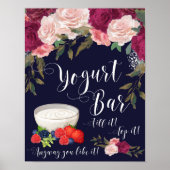 yogurt bar bruiloft marinesoft roze flora poster (Voorkant)
