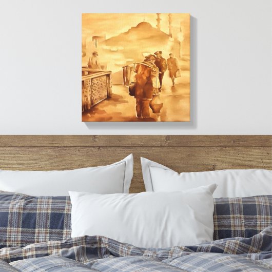 Yogurt Delivery in Istanbul , die een historisch j Canvas Afdruk (Insitu (Slaapkamer))