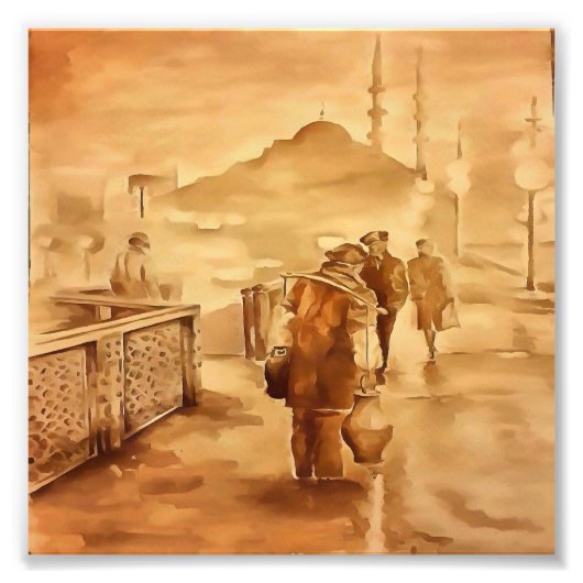 Yogurt Delivery in Istanbul , die een historisch j Foto Afdruk (Voorkant)