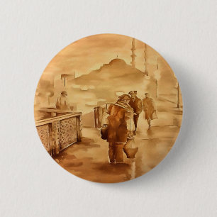 Yogurt Delivery in Istanbul , die een historisch j Ronde Button 5,7 Cm