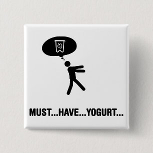 Yogurt Lover Vierkante Button 5,1 Cm