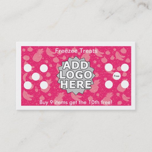 Yogurt Loyalty Visitekaartje, bevroren (Voorkant)