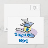 Yogurt Meisje blauwe bessen yoghurt Briefkaart (Voorkant / Achterkant)
