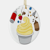 Yogurt met Toppings, bevroren Keramisch Ornament (Rechts)