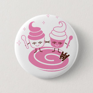Yogurt Sisters Button, bevroren Ronde Button 5,7 Cm