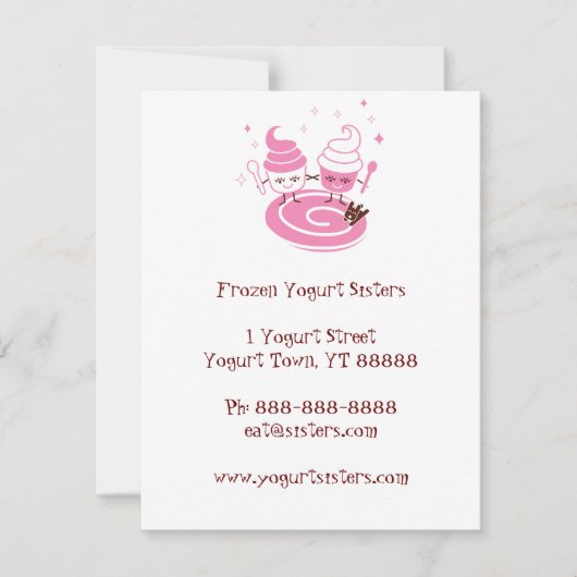 Yogurt Sisters Invitation, bevroren Kaart (Voorkant)