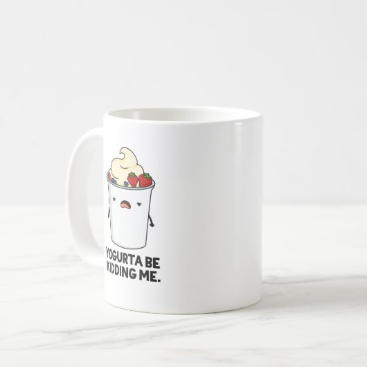 Yogurta zal me uitmoorden Funny Yogurt Pun Koffiemok (Voorkant links)