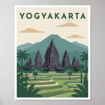 Yogyakarta Indonesië Reisposter