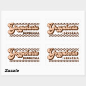 Yogyakarta Indonesië Retro bruine tekst Rechthoekige Sticker (Vel)