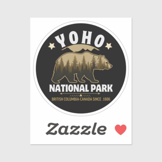 Yoho Bear Design for Nature Lovers – BC Wilderness Sticker (Vel)