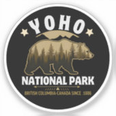 Yoho Bear Design for Nature Lovers – BC Wilderness Sticker (Voorkant)