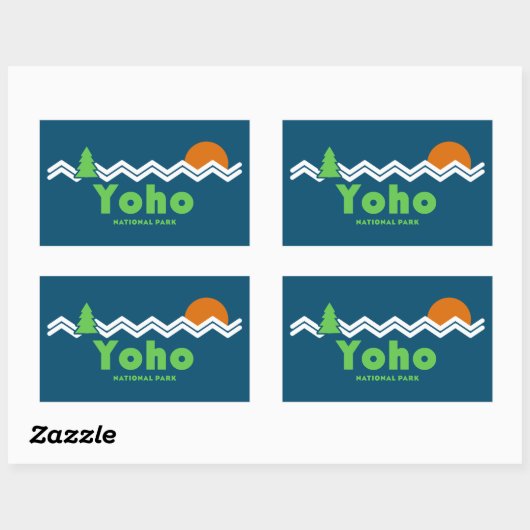 Yoho Nationaal Park Retro Rechthoekige Sticker (Vel)