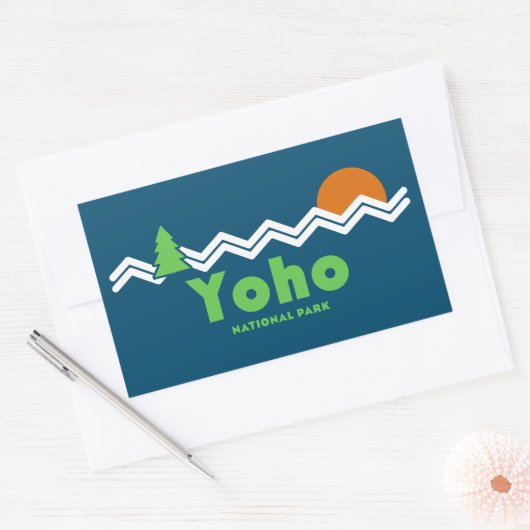 Yoho Nationaal Park Retro Rechthoekige Sticker (Envelop)