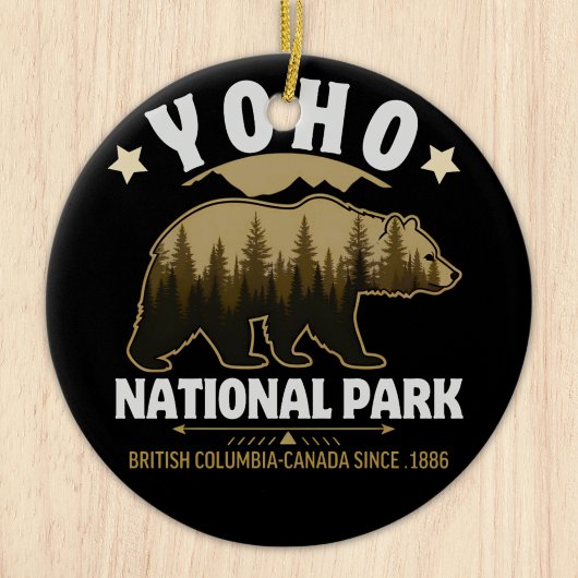 Yoho National Park Bear Design – British Columbia  Keramisch Ornament