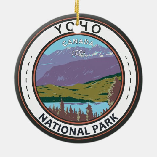 Yoho National Park Canada Badge Keramisch Ornament (Achterkant)