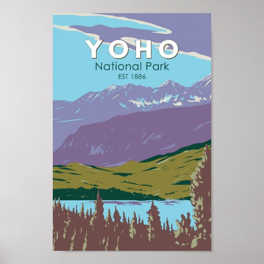 Yoho National Park Canada Travel Art Poster (Voorkant)
