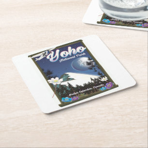 Yoho National Park Canada Vintage reisposter Kartonnen Onderzetters
