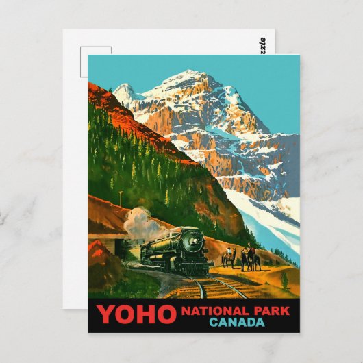 Yoho National Park, Canda. Stoomtrein Briefkaart (Voorkant / Achterkant)