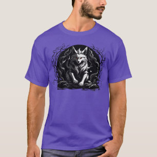 Yokai beeldje uit Japan Donker kitsune T-shirt